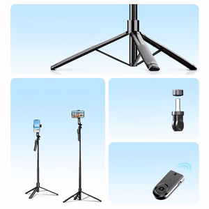 Selfiekeppi Orico SPM175 1/4 tuuman jalusta puhelinkameralle 360 asteen käännöllä Bluetooth 5.2 - musta