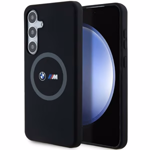 BMW M Silikoninen Printed Ring MagSafe Suojakuori Samsung Galaxy S24+:lle - musta
