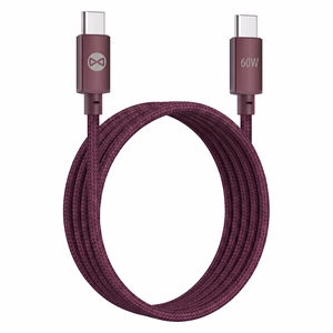 Forever Vibe kaapeli USB-C - USB-C 1,0 m 60W viininpunainen