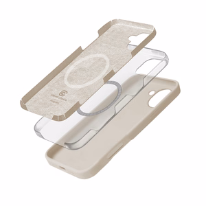 Crong Color Cover Magnetic -suojakuori MagSafe-tuella iPhone 16:lle, kivenbeige