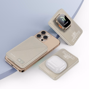 Blavec Power Bank 10000mAh BJ-04 Slim 13,5mm - Type C - 22,5W magnetic Magsafe 3 in 1 (PBBJ04-MC10GD) gold glass