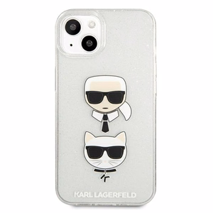 Karl Lagerfeld Glitter Karl's & Choupette Head kotelo iPhone 13 mini - hopea - hopea