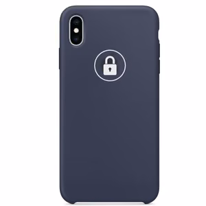 Puhelimen suojakuori "Silicone Case" mallille Apple iPhone Xs Max / Midnight Blue / pakkauksessa