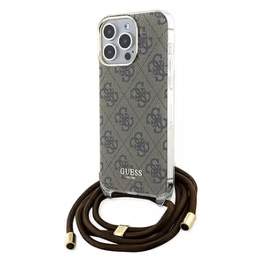 Guess Crossbody Cord 4G Print -suojakuori iPhone 15 Pro Maxille - ruskea