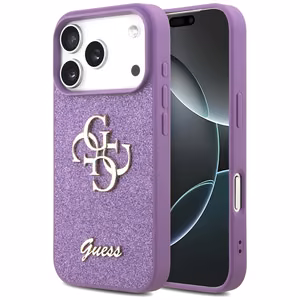 Guess Fixed Glitter Big 4G Suojakuori iPhone 17 Prolle - violetti