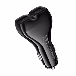 Musta autolaturi Borofone BZ35 Leader – 2 x USB-C + USB, PD 30W