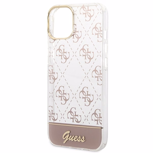 Guess GUHCP14MHG4MHP iPhone 14 Plus 6.7" vaaleanpunainen kovakuori 4G Pattern Script