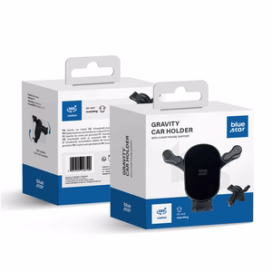 Gravity car holder BLUE STAR Black Mirror windshield mount black