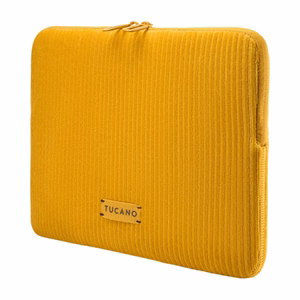 Tucano Velluto 2 neoprene sleeve with velvet exterior for 14-inch MacBook Pro and 13-inch laptops, yellow