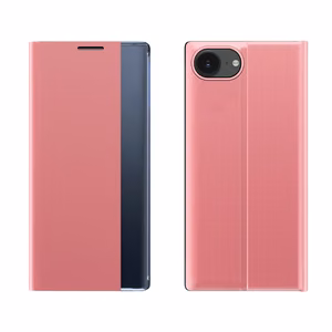 New Sleep Case iPhone 16e / 17e:lle läpällä ja jalustalla - vaaleanpunainen