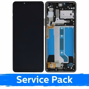 LCD-näyttö yhteensopiva Sony Xperia 10 IV musta kehyksellä (Service Pack)