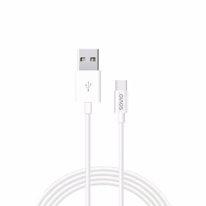 Savio CL-125 USB kaapeli USB 2.0 1 m USB A USB C valkoinen