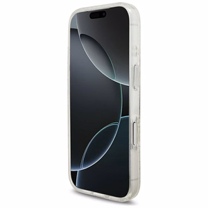 Guess IML Flowers Allover Electroplated MagSafe suojakuori helminauhalla mallille iPhone 18 Pro / 17 Pro – väri: valkoinen