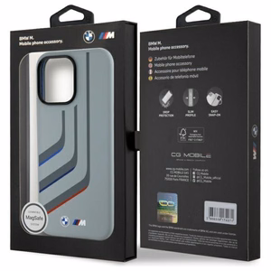 BMW Silikoninen Turning Lines MagSafe suojakuori iPhone 16 Pro Max:lle - harmaa