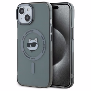 Karl Lagerfeld HC MagSafe IML Metal Choupette Head suojakuori iPhone 15 6.1:lle musta