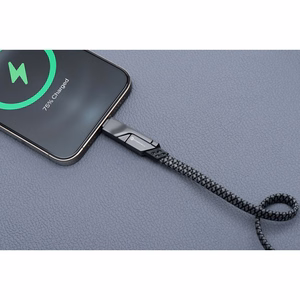 Kaapeli 4in1 USB C / USB A - USB C / Lightning Forcell F-Energy QC PD 3A 60W 1 m C241 kromi