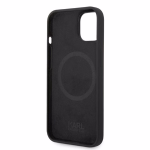 Karl Lagerfeld KLHMP14MSNIKBCK iPhone 14 Plus 6.7" kovakuori musta/musta Silicone Ikonik MagSafe