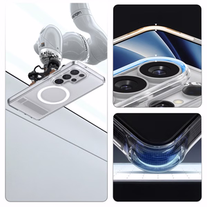 Spigen Ultra Hybrid S Mag MagSafe Suojakuori Samsung Galaxy S26 Ultra:lle - läpinäkyvä ja valkoinen