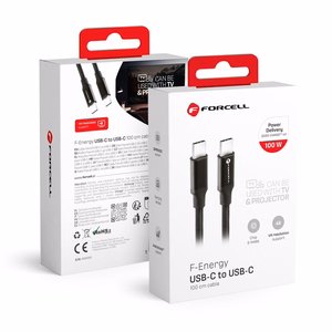 Kaapeli USB C - USB C Forcell F-Energy QC4.0 PD 3A 60W 1 m C338 musta