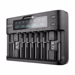 everActive UC-800 – lieriömäisten Li-ion- ja Ni-MH-akkujen laturi