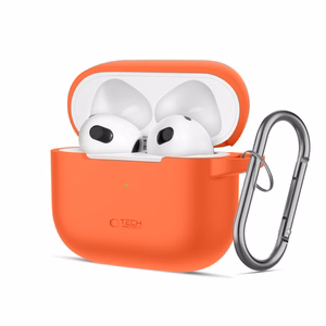 Tech-Protect Silikoninen Hook Suojakuori Apple AirPods 3:lle - oranssi
