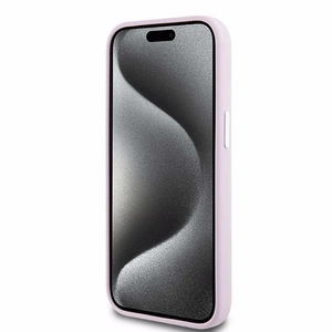 DKNY suojakuori iPhone 15 6,1' DKHMP15SSMCHLP pinkki HC MagSafe silikoni vaakasuoralla metallilogolla