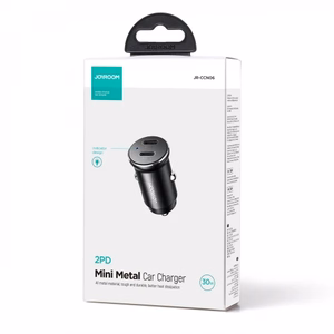 Joyroom JR-CCN06 30W 2x USB-C Metallinen Mini Autolaturi - musta