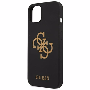 Guess GUHCP13SLS4GGBK iPhone 13 mini 5.4" musta/musta kova kotelo Silikoni 4G Logo