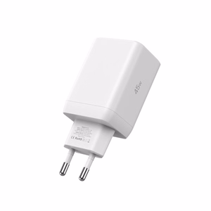 Tech-Protect NC45W-GAN 2-PORT PD45W Charger + TYPE-C CABLE - white