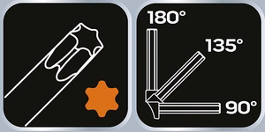 TORX Key Set With Handle: T9, T10, T15, T20, T25, T27, T30, T40