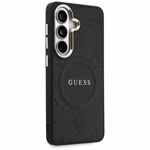 Guess Suojakuori Saffiano Peony Embossed Ring MagSafe Samsung Galaxy S26:lle musta