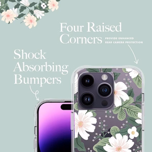 Rifle Paper Clear suojakuori iPhone 14 Pro -laitteelle, Willow -kuvioinen