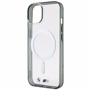 BMW Silver Ring MagSafe Suojakuori iPhone 14 Plus:lle - läpinäkyvä