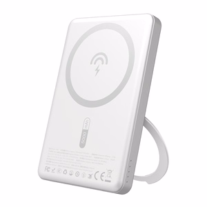 Dudao K28S 20W PD 5000mAh Powerbank MagSafe ja jalusta - hopea