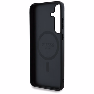 Guess 4G Round Patch Classic Logo MagSafe Suojakuori Samsung Galaxy S25 Plus:lle ruskea