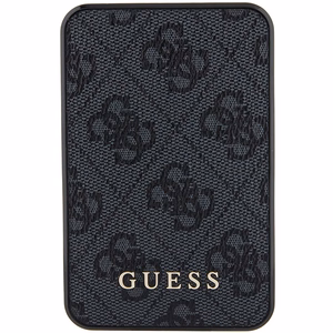 Guess Powerbank 15W GUPB5LP4GEGK 5000mAh musta/musta 4G nahka metalli logo