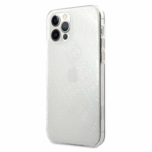 Guess GUHCP12M3D4GTR iPhone 12/12 Pro 6.1" läpinäkyvä kovakotelo 4G 3D kuvio kokoelma