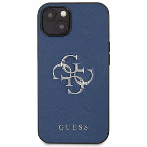 Guess GUHCP13SSA4GSBL iPhone 13 mini 5.4" sininen/sininen kovakotelo Saffiano 4G metalli logo