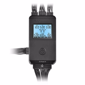 Musta Thermaltake Dr. Power III -virtalähdetesteri