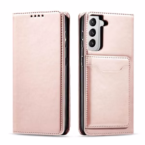 Magneettikorttikotelo Samsung Galaxy S22 + (S22 Plus) Kotelo Lompakko Kortinhaltija Vaaleanpunainen