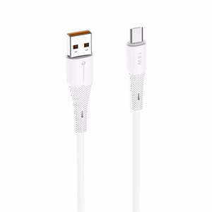 Kaapeli USB A - Micro USB Forcell F-Energy QC3.0 2,4A 18W Silicone 1 m C341 valkoinen