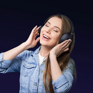 QCY H3 over-ear kuulokkeet ANC Bluetooth 5.4 Hi-Res Audio sininen