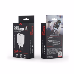 Maxlife MXTC-06-25AC PD QC charger 1x USB-C 1x USB 25W white