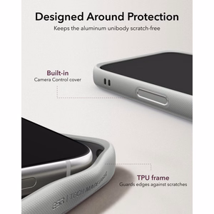ESR Leather -suojakuori laitteelle iPhone 18 Pro Max / 17 Pro Max, tuella, MagSafe-yhteensopiva – harmaa