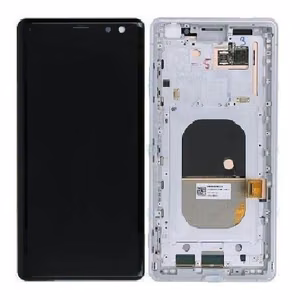 LCD-näyttö Sony Xperia XZ3 H8416/H9436 kosketusnäytöllä kehyksellä valkoinen alkuperäinen (käytetty Grade A)