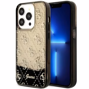 Guess GUHCP14LLC4PSGK iPhone 14 Pro 6.1" musta/musta hardcase Liquid Glitter 4G Transculent