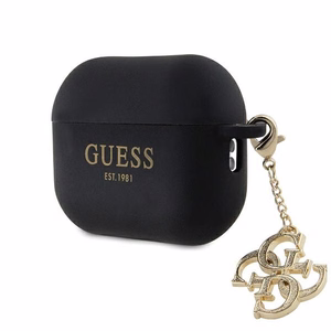 Guess GUAP2LECG4K Suojakuori AirPods Pro 2:lle - musta Liquid Silicone Glitter Triangle Charm