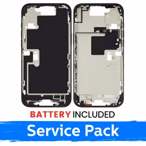 Apple iPhone 16 Pro keskikehysrunko + akku / Musta titaani / (Huoltopakkaus)