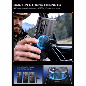 Supcase UB Aero MagSafe 2-osainen suojakuori- ja tietosuojanäytönsuojapakkaus Samsung Galaxy Z Fold 8 Ultra -puhelimelle – musta