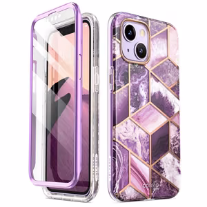 Supcase Cosmo Suojakuori iPhone 14 Pluslle - vaaleanpunainen marmori